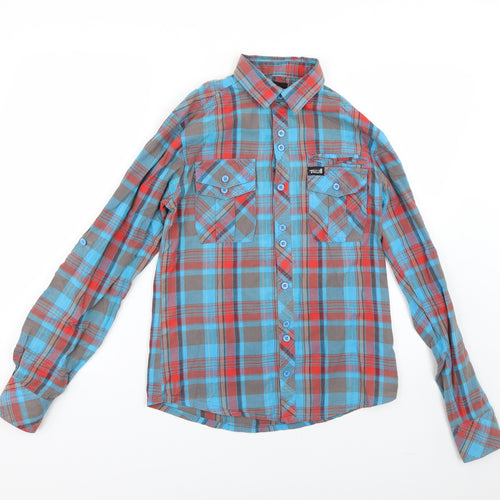 Henleys Mens Multicoloured Check   Button-Up Size S