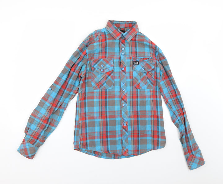 Henleys Mens Multicoloured Check Button-Up Size S