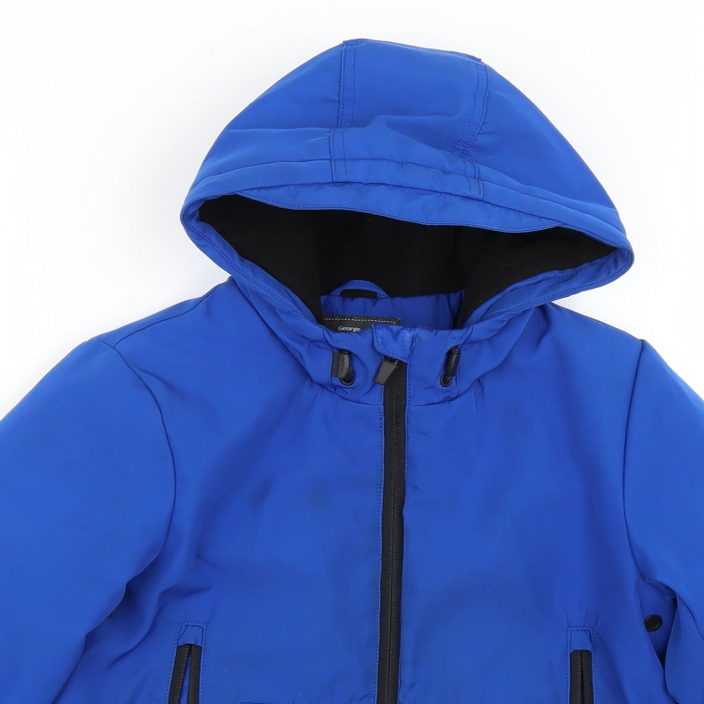 George Boys Blue   Overcoat Coat Size 6-7 Years