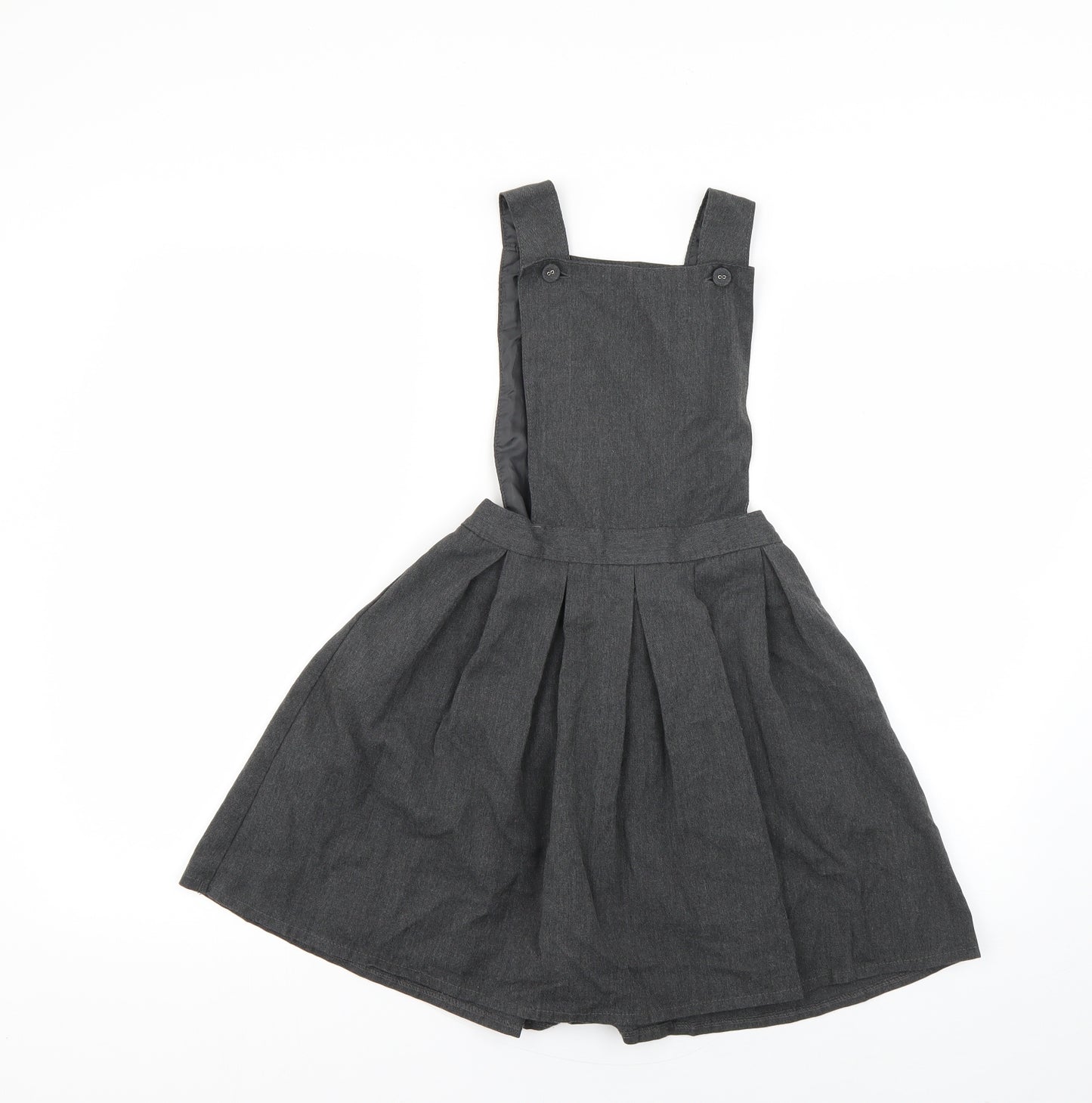 marks Girls Grey   Pinafore/Dungaree Dress  Size 8-9 Years