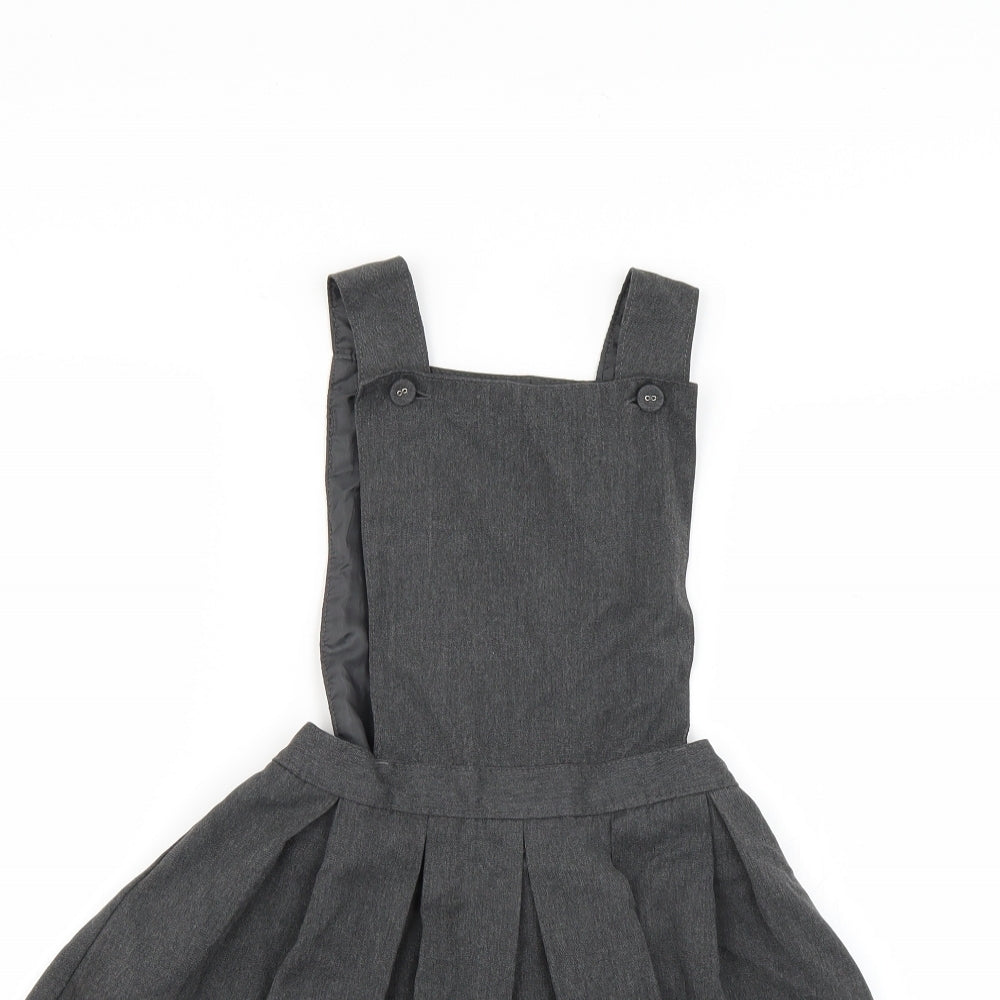marks Girls Grey   Pinafore/Dungaree Dress  Size 8-9 Years