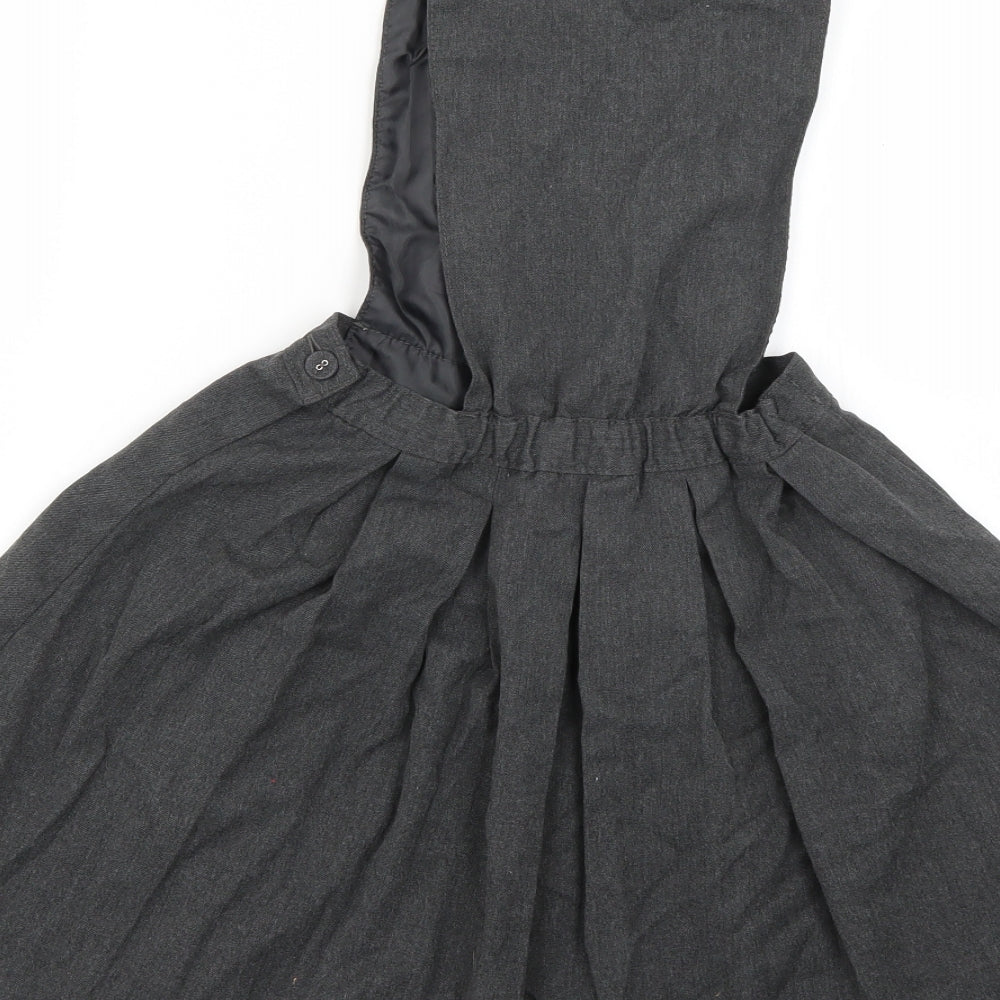 marks Girls Grey   Pinafore/Dungaree Dress  Size 8-9 Years