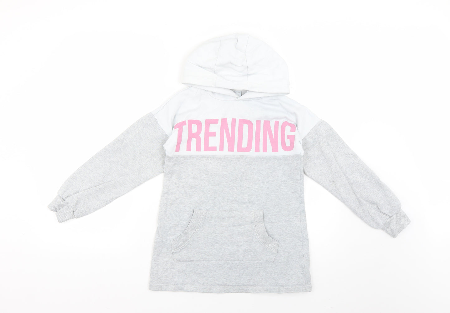 F&F Girls Grey   Pullover Hoodie Size 9-10 Years