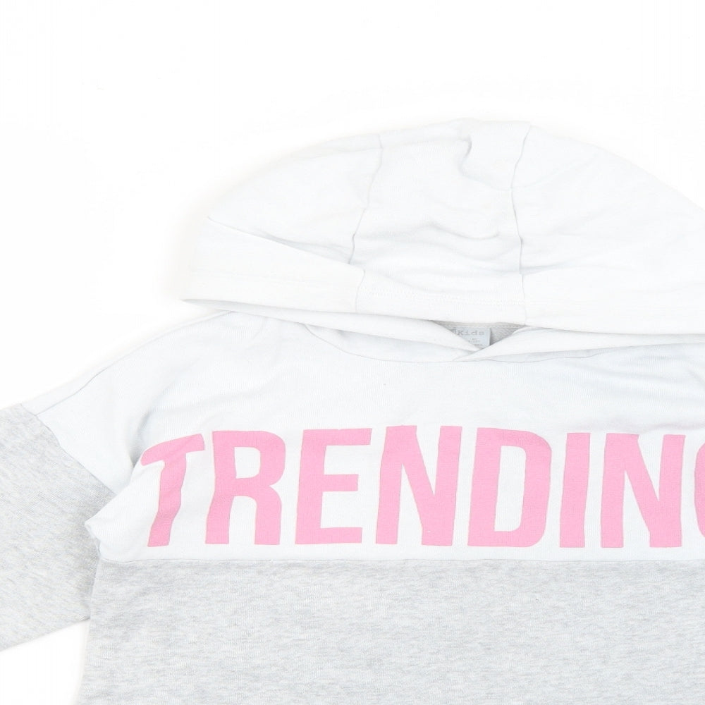 F&F Girls Grey   Pullover Hoodie Size 9-10 Years