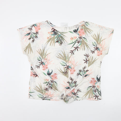 Wallis Womens White Floral  Basic Blouse Size L