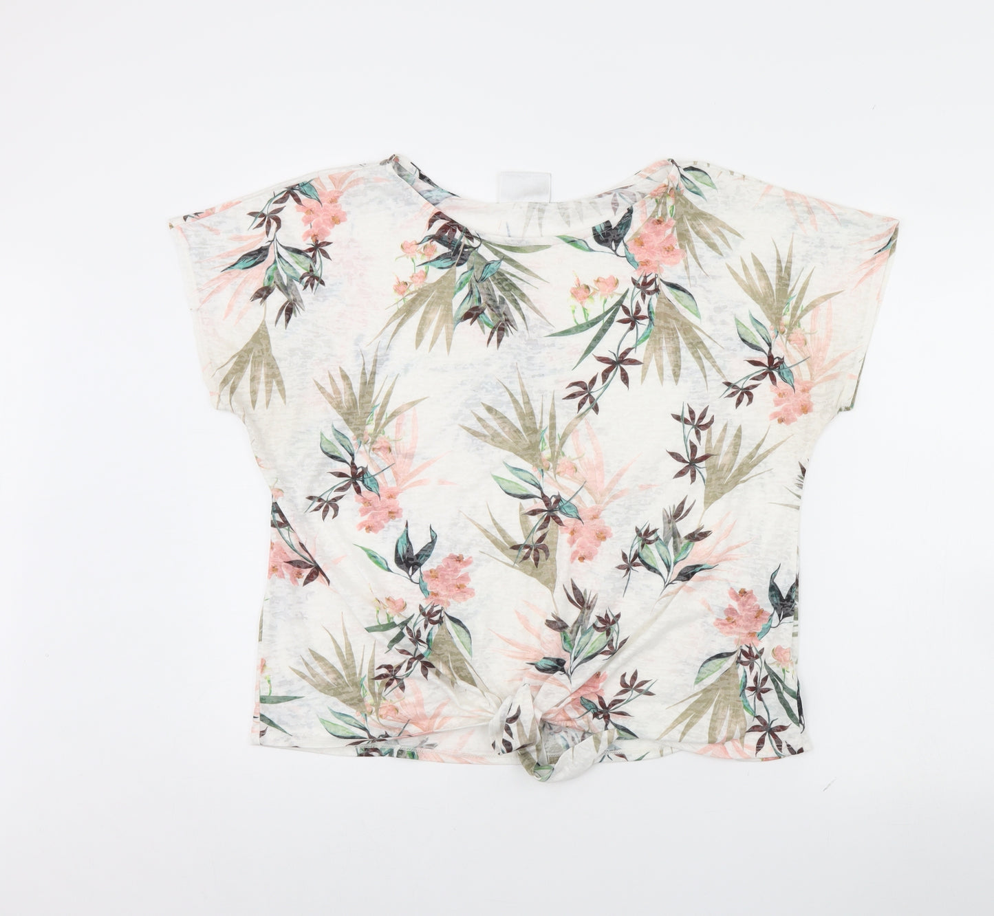 Wallis Womens White Floral  Basic Blouse Size L