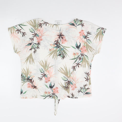 Wallis Womens White Floral  Basic Blouse Size L