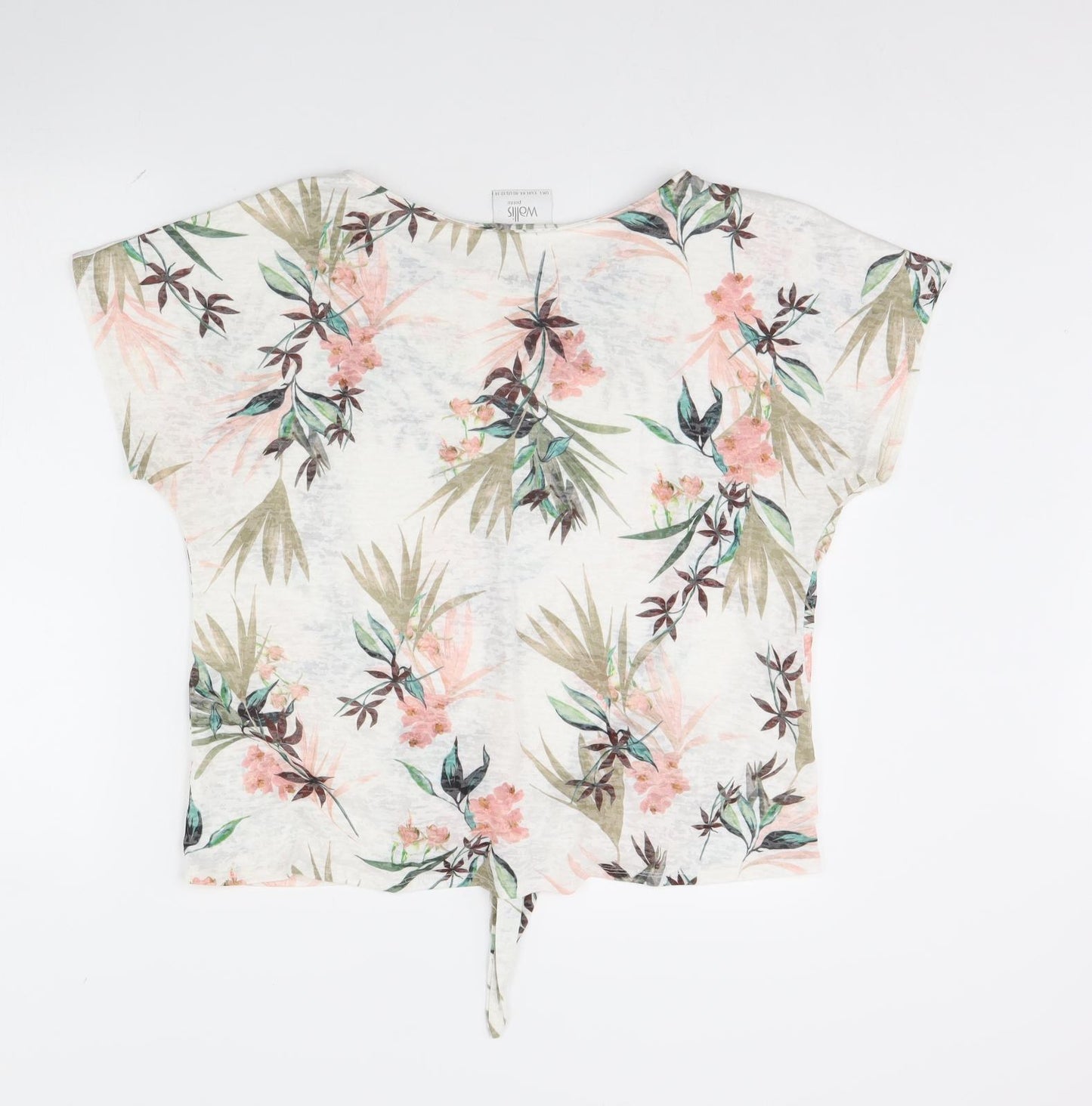 Wallis Womens White Floral  Basic Blouse Size L