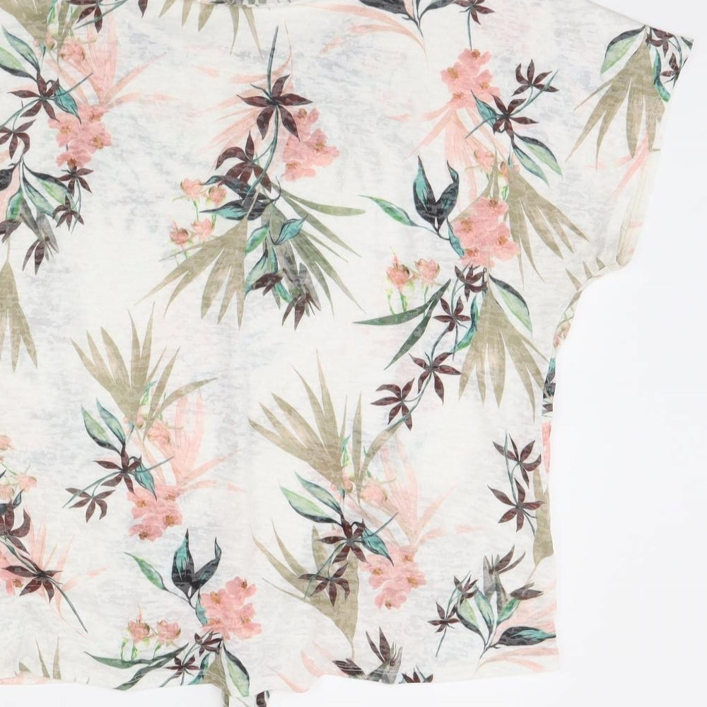 Wallis Womens White Floral  Basic Blouse Size L