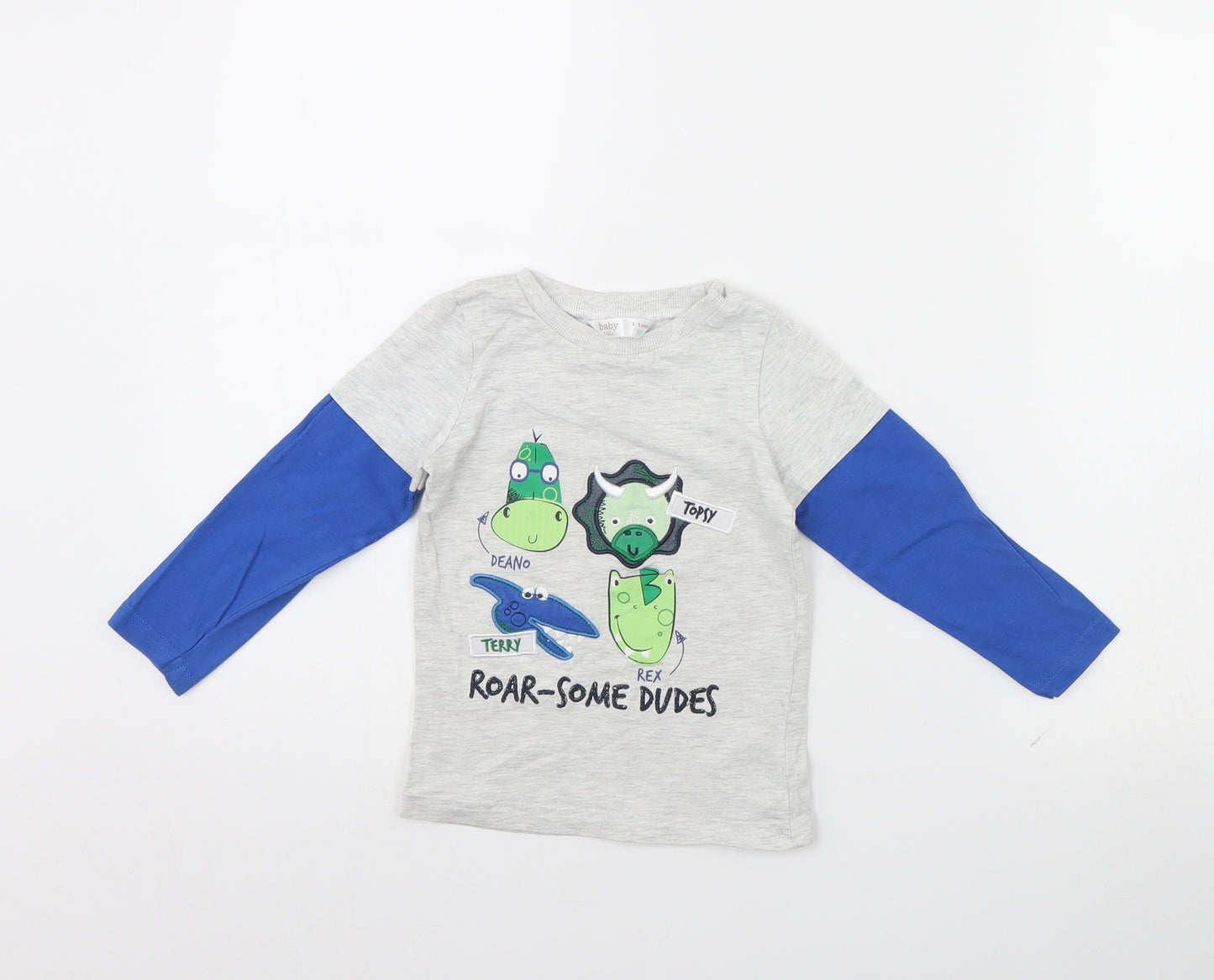 M&Co Boys Grey   Basic T-Shirt Size 2 Years
