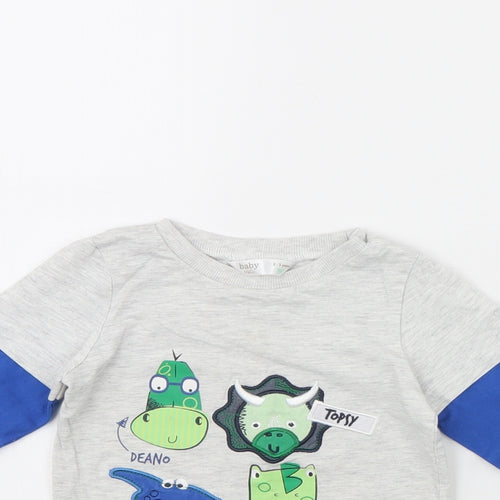 M&Co Boys Grey   Basic T-Shirt Size 2 Years