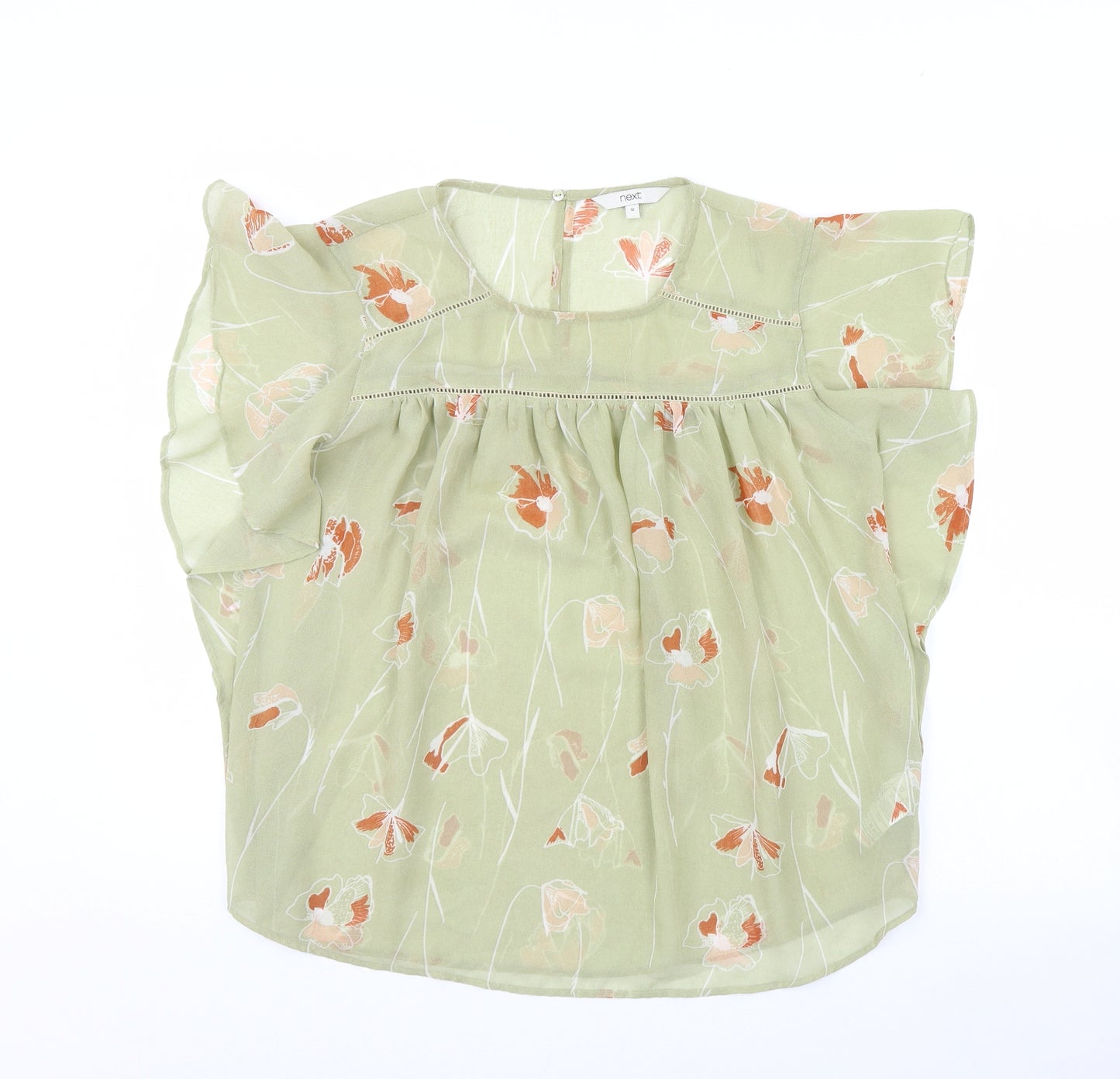 NEXT Womens Green Floral  Basic Blouse Size 12