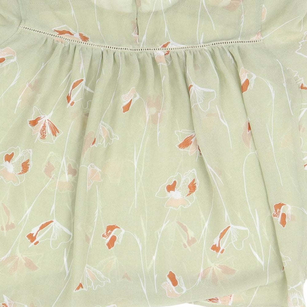 NEXT Womens Green Floral  Basic Blouse Size 12