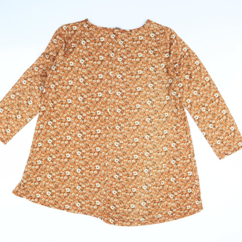 Principles Womens Orange Floral  Pullover Jumper Size 12