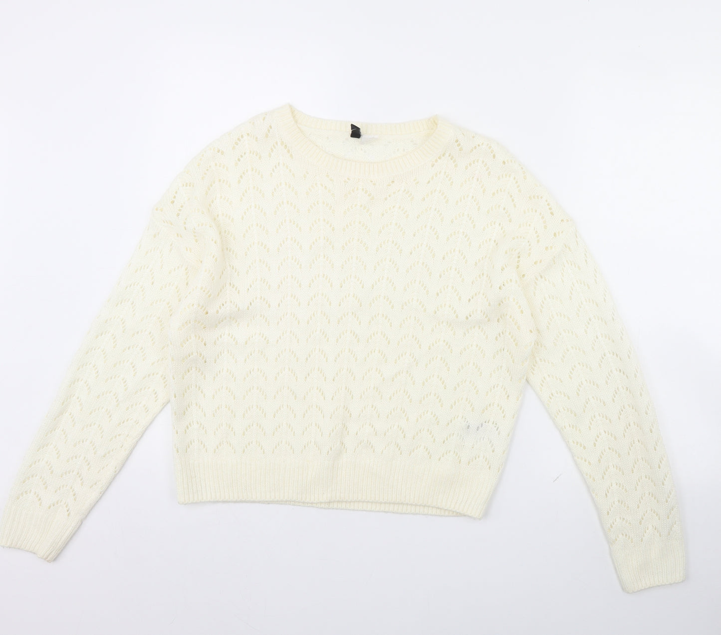 Divided Womens White   Pullover Jumper Size S