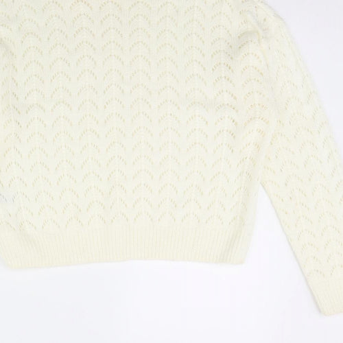 Divided Womens White   Pullover Jumper Size S