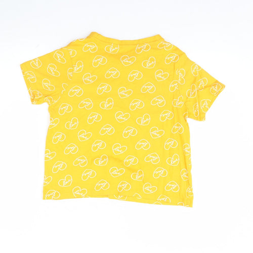 Primark Womens Yellow   Cropped T-Shirt Size S