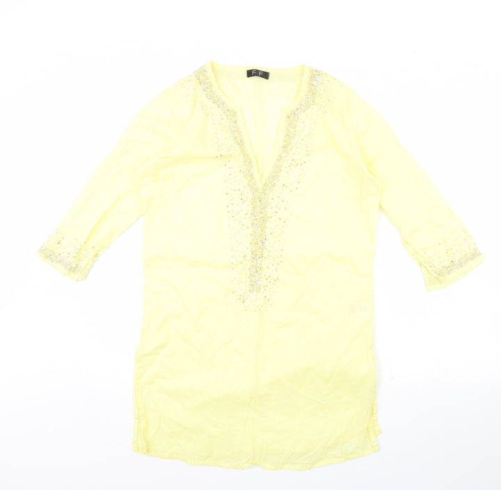 F&F Womens Yellow Basic Blouse Size S