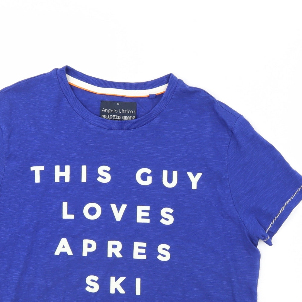 Angelo Litrico  Mens Blue    T-Shirt Size M  - Apres ski