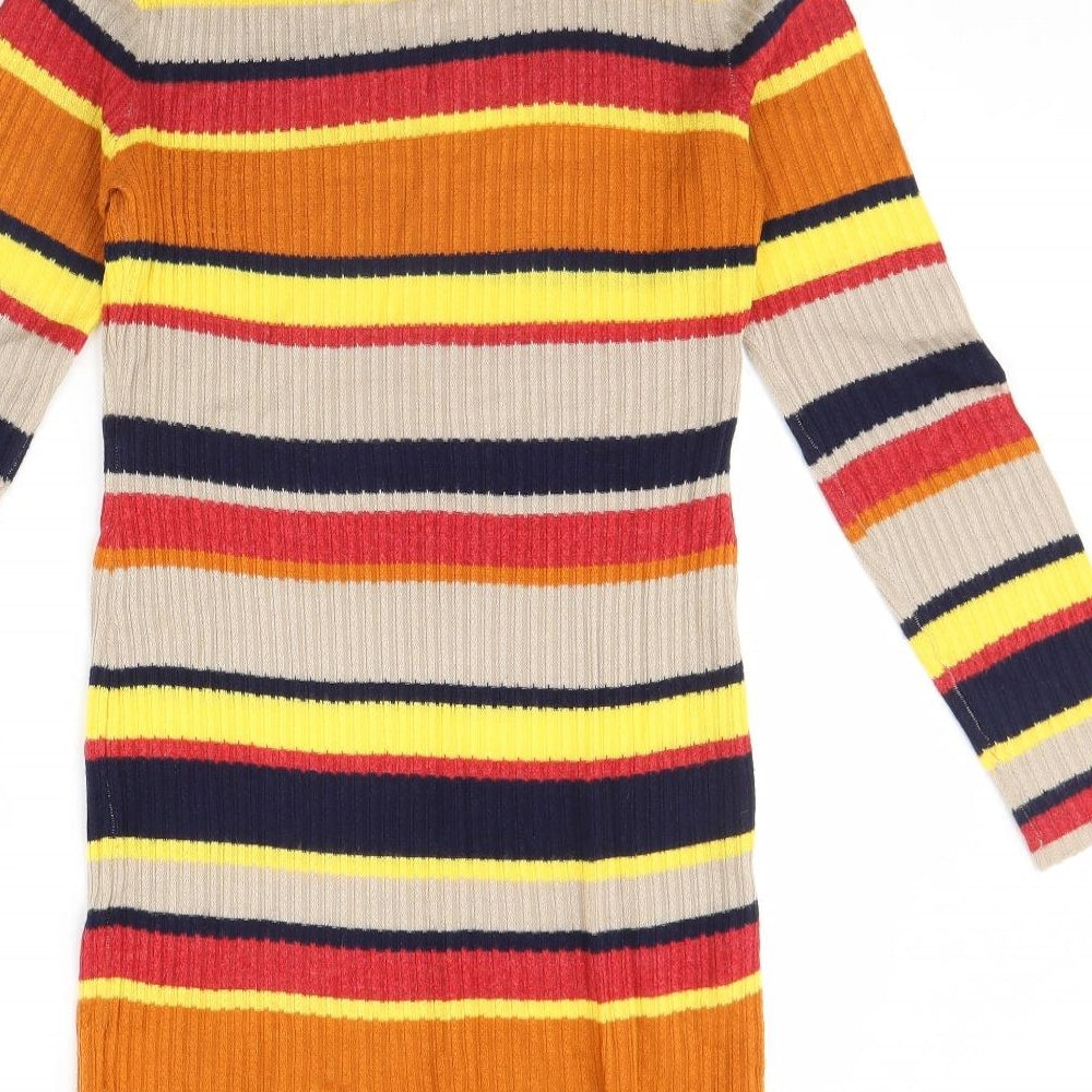 Glamorous Womens Multicoloured Striped  Pullover Jumper Size XS