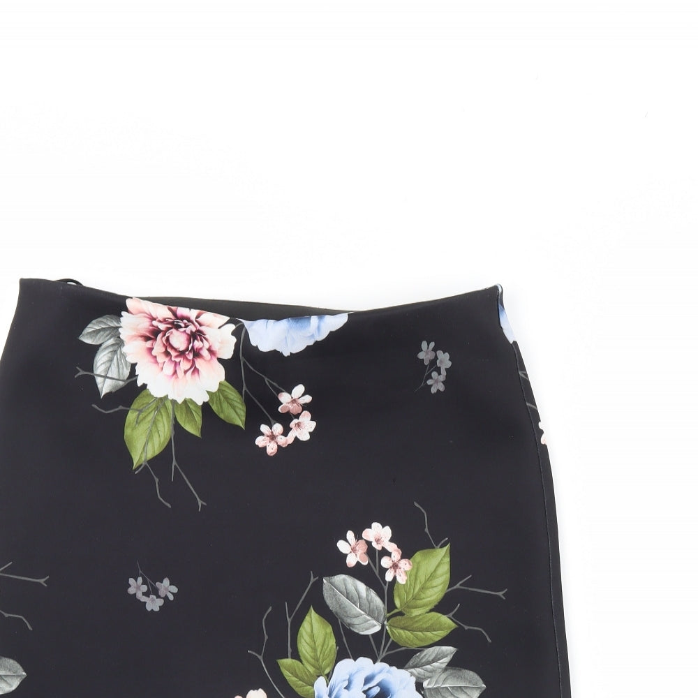 Dorothy Perkins Womens Black Floral  Mini Skirt Size 12