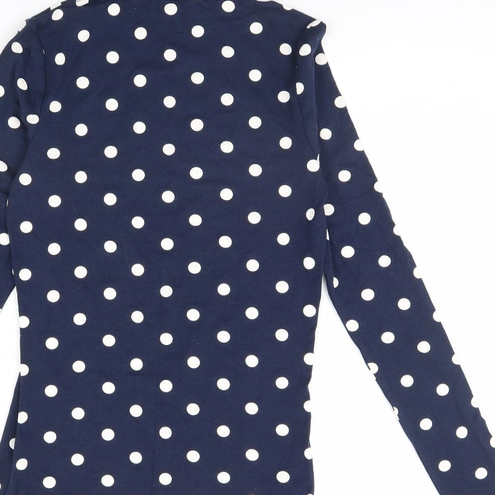 TU Womens Blue Polka Dot  Basic Blouse Size 12