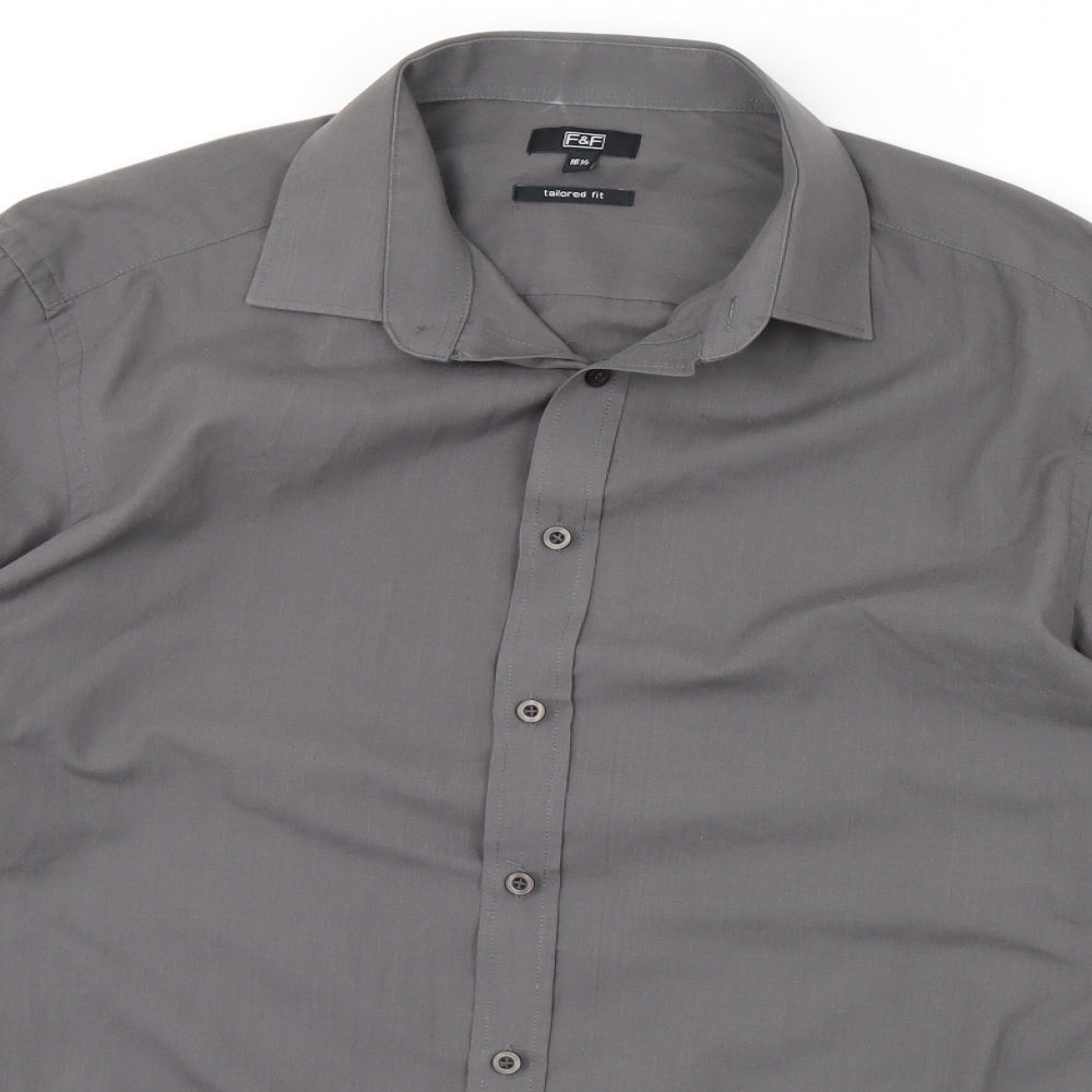 F&F Mens Grey    Dress Shirt Size 16