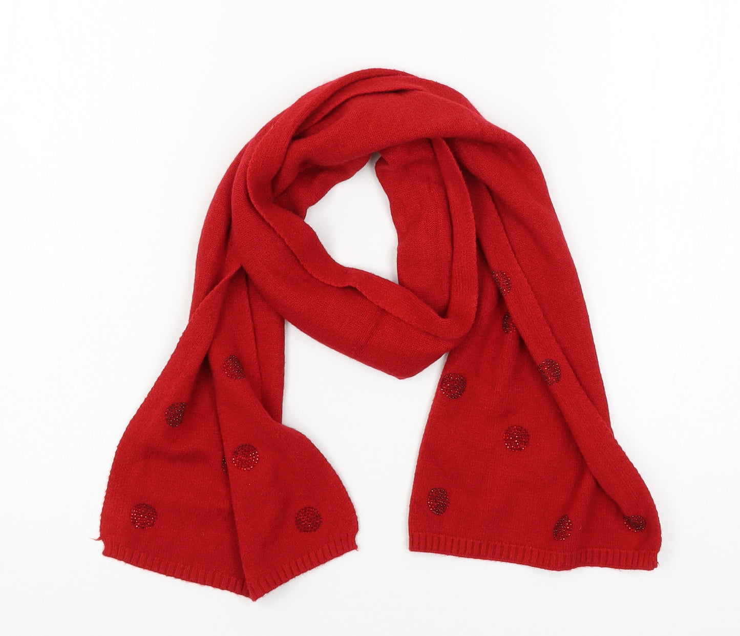 Preworn Womens Red  Knit  Scarf