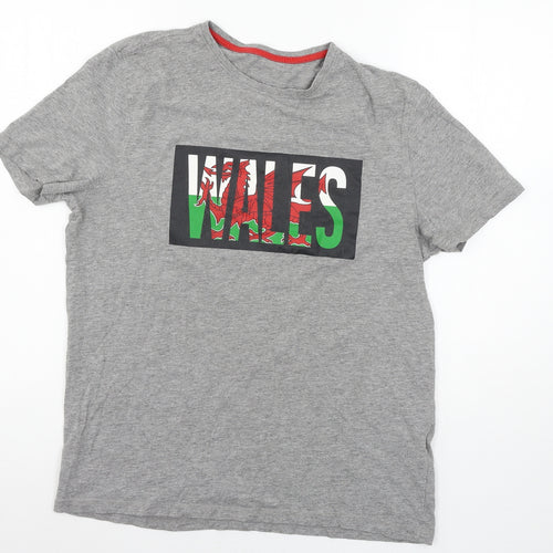 George Womens Grey  Jersey Basic T-Shirt Size M  - Wales