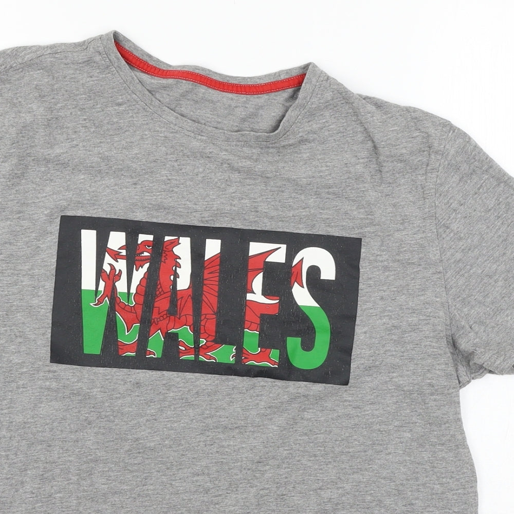 George Womens Grey  Jersey Basic T-Shirt Size M  - Wales