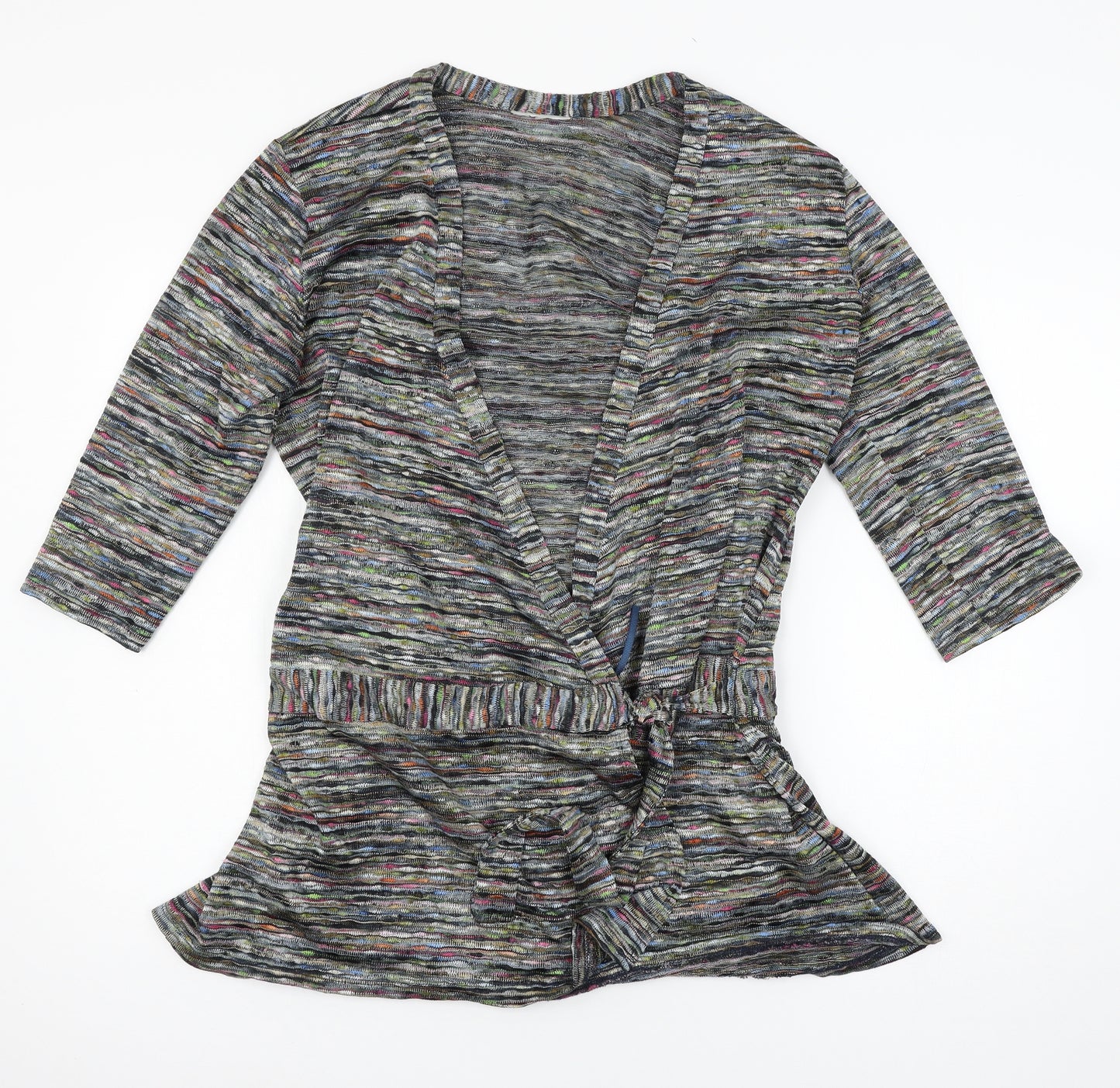 Wallis Womens Multicoloured Striped Jersey Cardigan Jumper Size 16