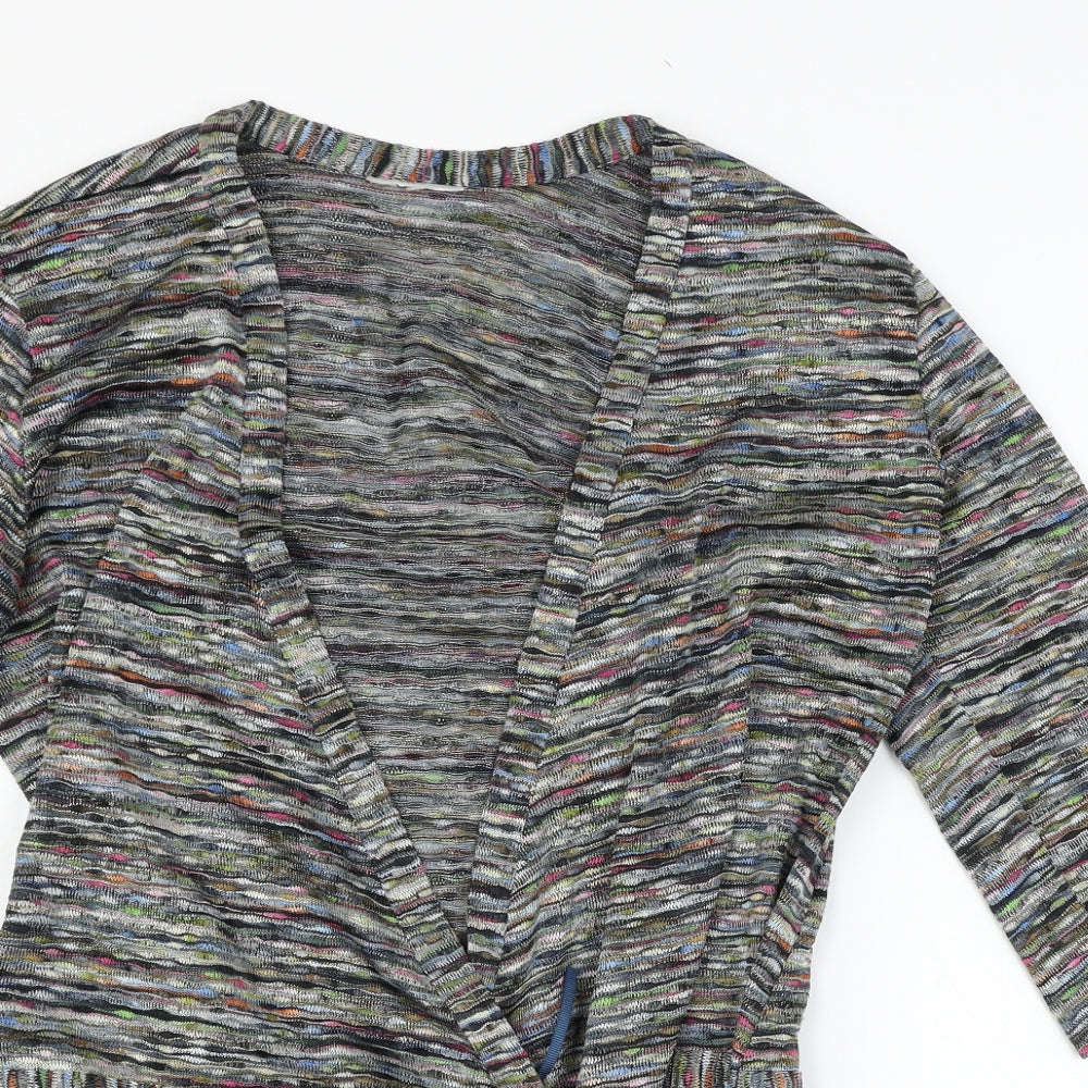 Wallis Womens Multicoloured Striped Jersey Cardigan Jumper Size 16