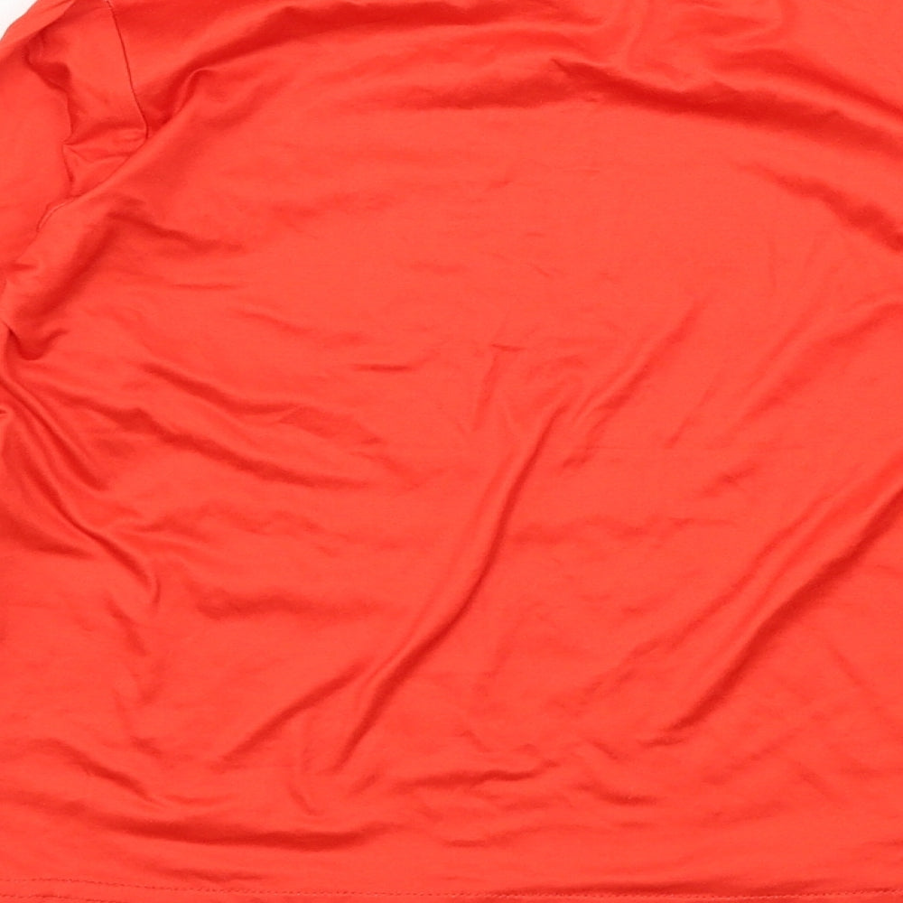 Preworn Boys Red Solid Jersey  Pyjama Top Size 6 Years  - Merry Christmas