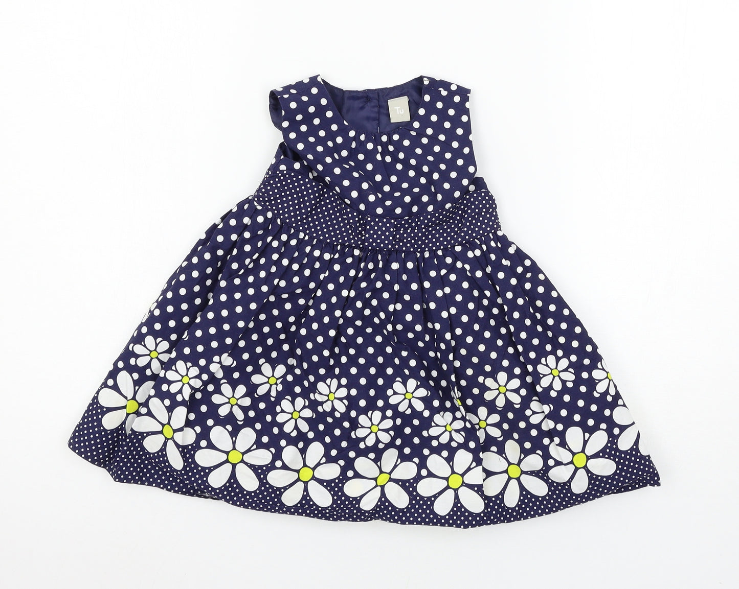 TU Girls Blue   Skater Dress  Size 12-18 Months