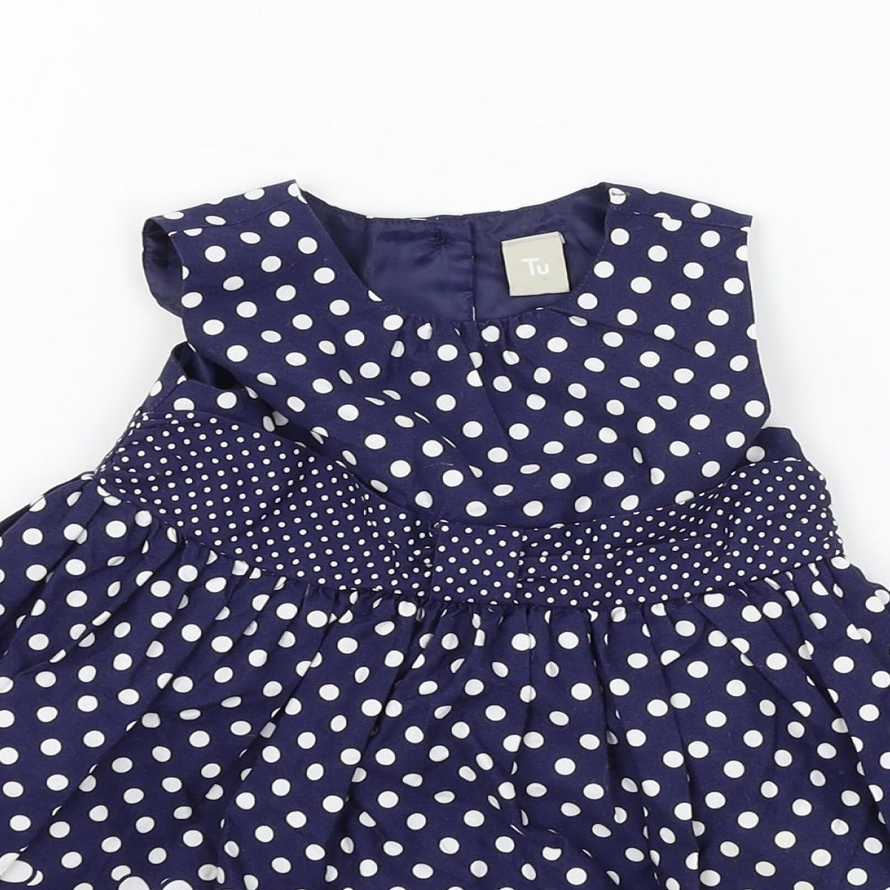 TU Girls Blue   Skater Dress  Size 12-18 Months