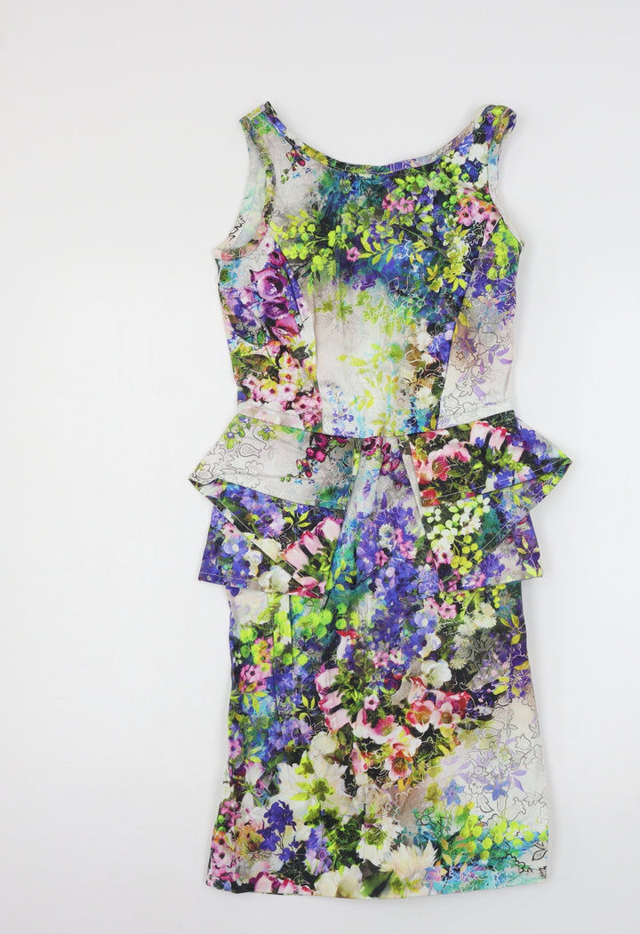 River Island Womens Multicoloured Floral Bodycon Size 8