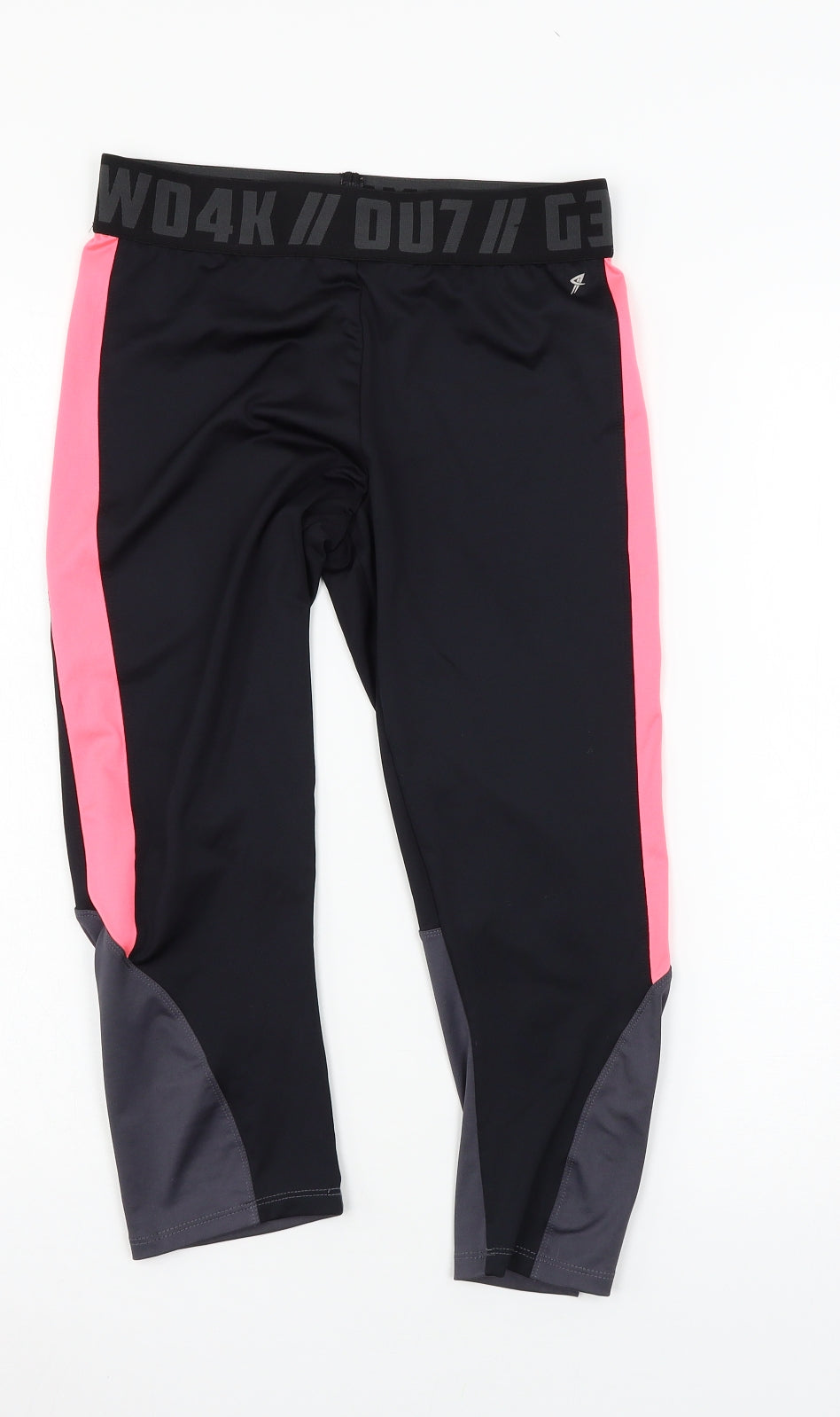 Workout Womens Black  Jersey Capri Leggings Size 14 L20 in