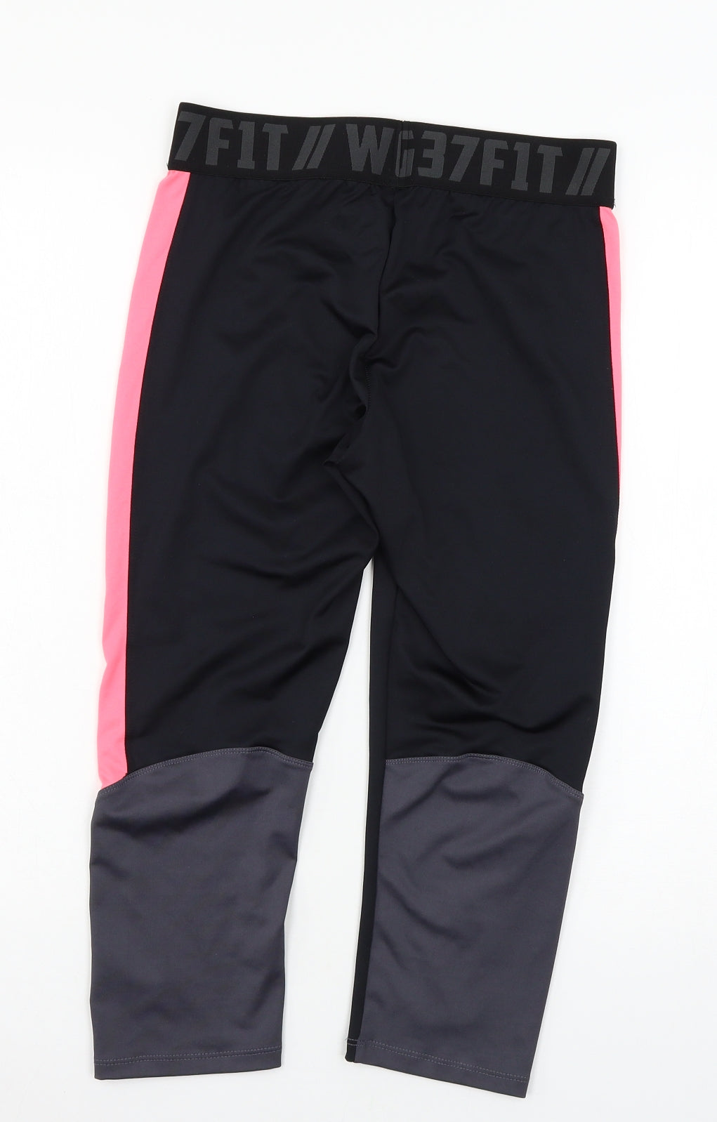 Workout Womens Black  Jersey Capri Leggings Size 14 L20 in