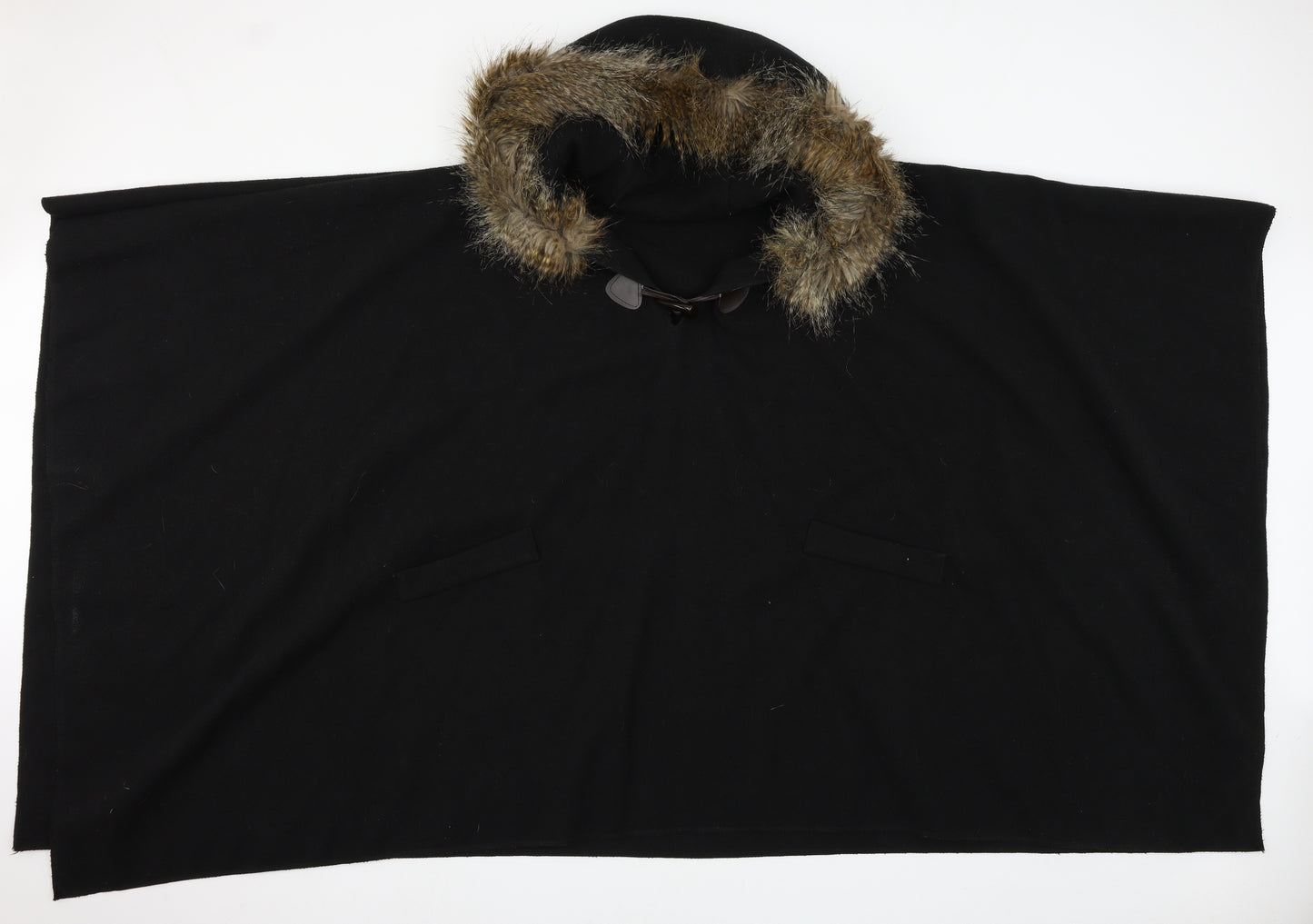 Preworn Womens Black  Fleece Jacket  One Size  - Poncho