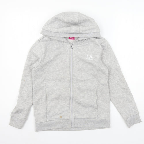 LA Gear Girls Grey  Jersey Full Zip Hoodie Size 11-12 Years
