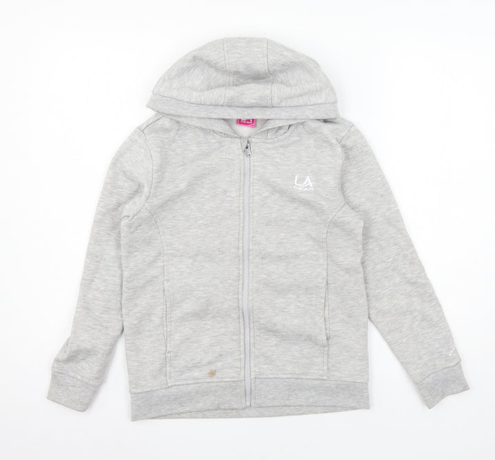 LA Gear Girls Grey Jersey Full Zip Hoodie Size 11-12 Years