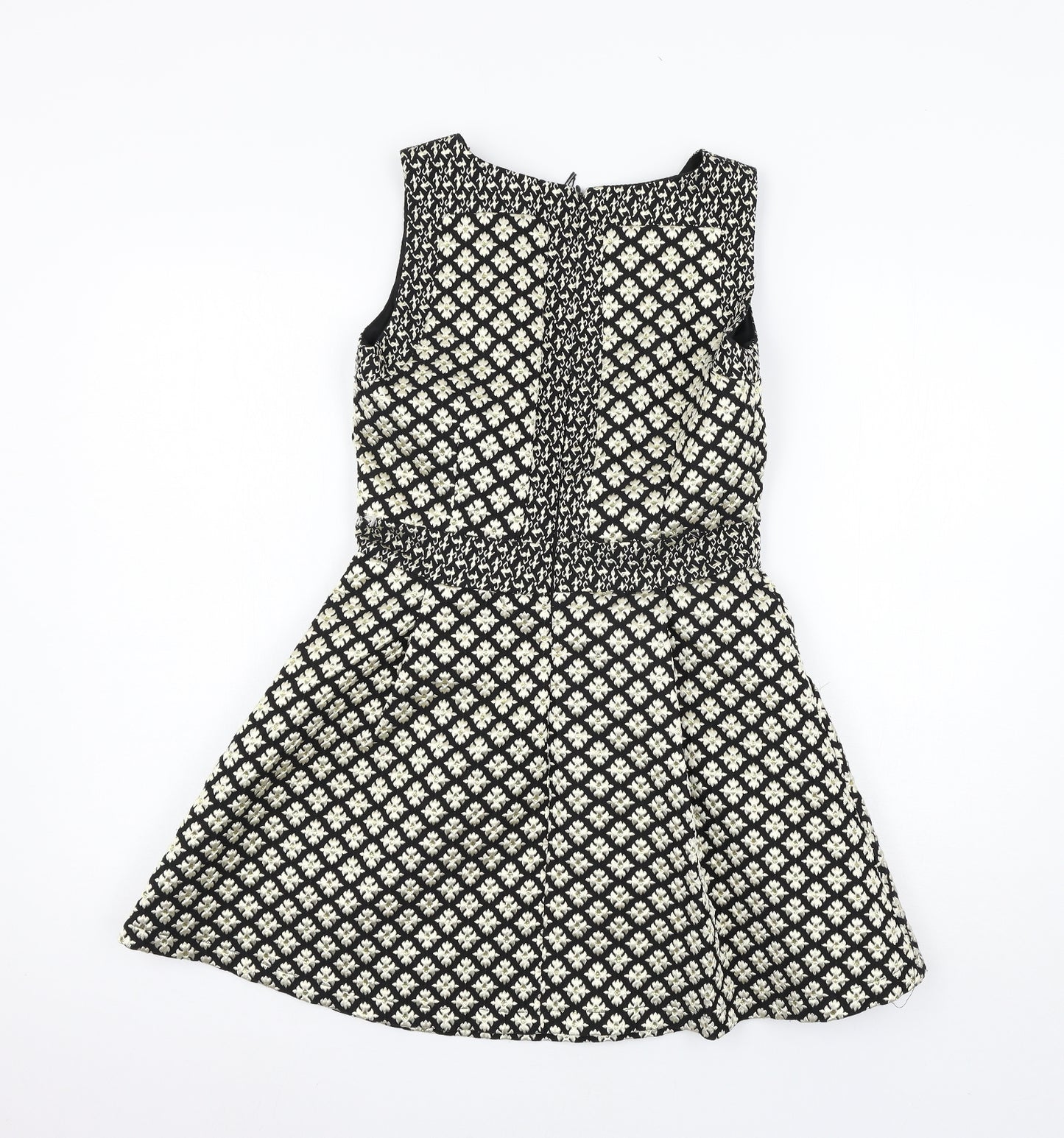 Beloved Womens Black Geometric  Skater Dress  Size S
