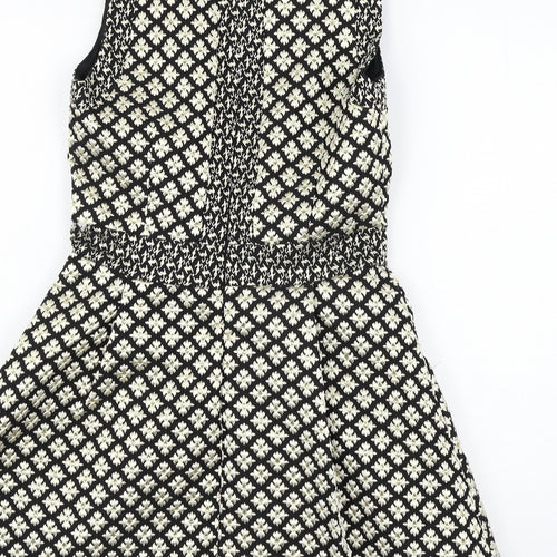 Beloved Womens Black Geometric  Skater Dress  Size S