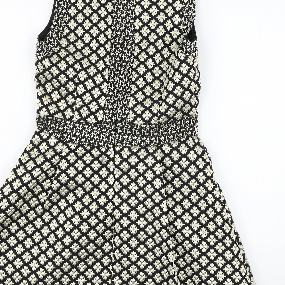 Beloved Womens Black Geometric  Skater Dress  Size S