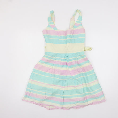 Red Herring Womens Multicoloured Striped  Skater Dress  Size 6