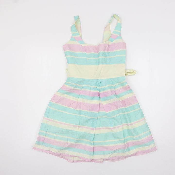 Red Herring Womens Multicoloured Striped Skater Dress Size 6