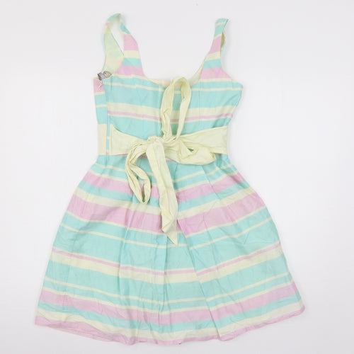 Red Herring Womens Multicoloured Striped  Skater Dress  Size 6