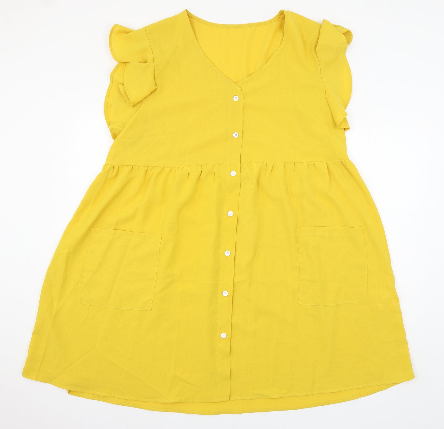 SheIn Womens Yellow   Skater Dress  Size XL