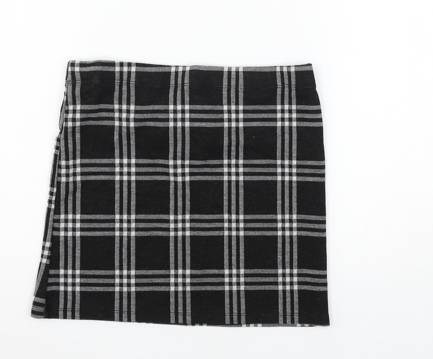 Miss E-vie Girls Black Check Jersey A-Line Skirt Size 10-11 Years
