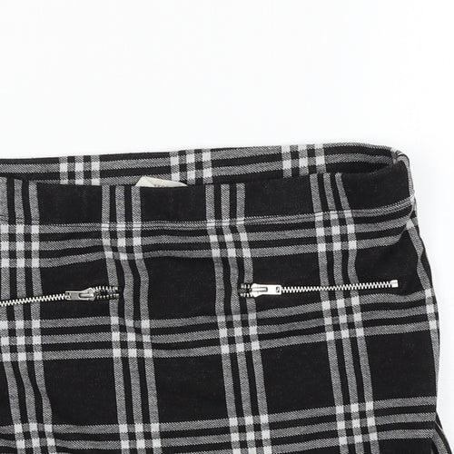 Miss E-vie Girls Black Check Jersey A-Line Skirt Size 10-11 Years
